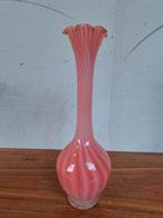 Vintage Mid Century solifleur vaasje oranje/wit, Ophalen of Verzenden