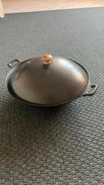 Wokpan zwart 40 Centimeter, Ophalen of Verzenden, Zo goed als nieuw, Wok
