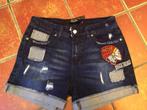 Shorts with Distressed Effects Merk Rock Rebel by EMP Mt 29, Kleding | Dames, Maat 38/40 (M), Kort, Zwart, Nieuw