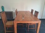 Mooie eettafel voor 5/6 personen met houten.de laatste week, Huis en Inrichting, Ophalen of Verzenden, Gebruikt