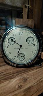 Riviera Maison World Cities Klok - Groot!, Huis en Inrichting, Woonaccessoires | Klokken, Ophalen, Zo goed als nieuw, Analoog