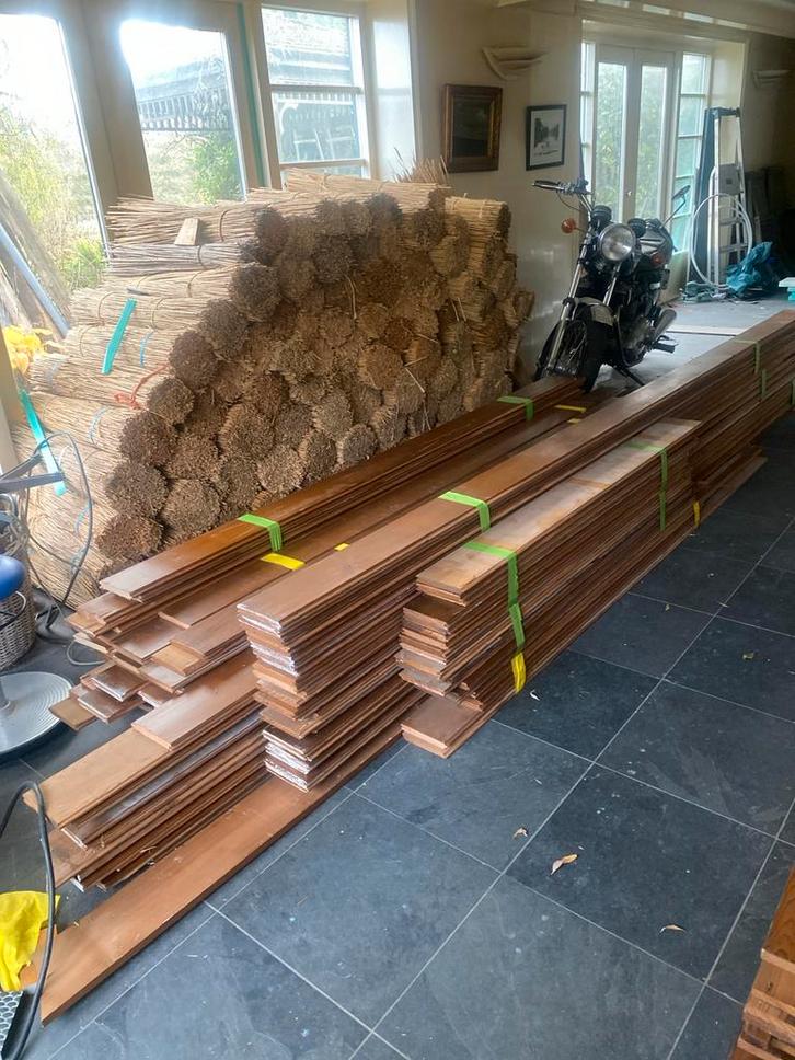 Grote partij Red Cedar vellingdelen - 350 mtr, Doe-het-zelf en Verbouw, Vloerdelen en Plavuizen, Gebruikt, Vloerdelen of -planken