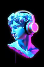 LED Schilderij | David met Koptelefoon | 120x80 | Peinted, Antiek en Kunst, Kunst | Schilderijen | Modern, Ophalen of Verzenden