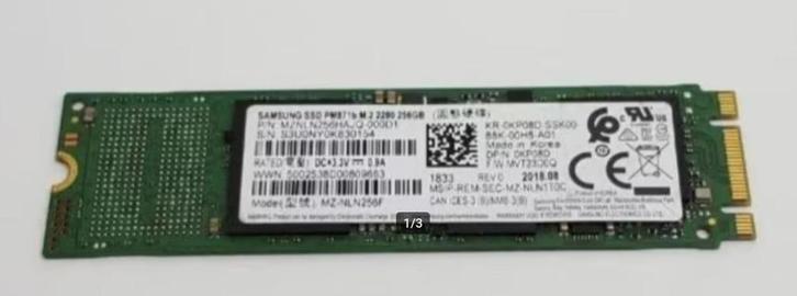 Samsung MZ-NLN256F 256 GB M.2 80mm Solid State Drive SSD, Computers en Software, Harde schijven, Zo goed als nieuw, Laptop, Intern