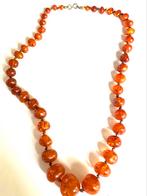 Amber vintage ketting, Ophalen of Verzenden, Gebruikt, Bruin, Overige materialen
