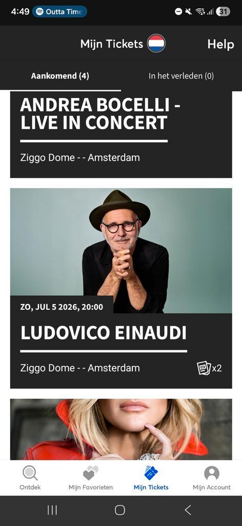 2x Ludovico Einaudi 5 juli 2026 Ziggo Dome Amsterdam, Tickets en Kaartjes, Concerten | Klassiek, Twee personen, Juli