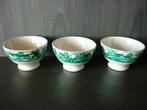 3 antieke spoelkommetjes, koffiekommetjes van porselein., Verzenden