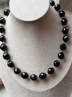 Antiek zilveren Gitten collier, Sieraden, Tassen en Uiterlijk, Kettingen, Verzenden, Zwart, Zo goed als nieuw, Met edelsteen