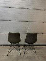 Leren eetkamerstoel / bureaustoel / modernestoel, Huis en Inrichting, Stoelen, Twee, Ophalen of Verzenden, Zo goed als nieuw, Grijs