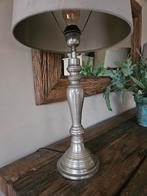 2 grote schemerlampen taupe velvet kappen, Ophalen, Zo goed als nieuw, Overige materialen, 50 tot 75 cm