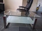 Salontafel glas metaal, Huis en Inrichting, Tafels | Salontafels, Ophalen, Gebruikt, 100 tot 150 cm, 50 tot 100 cm