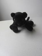 Zwart klein pluche panter poes hond knuffel kunststof ogen, Ophalen of Verzenden, Nieuw, Poes