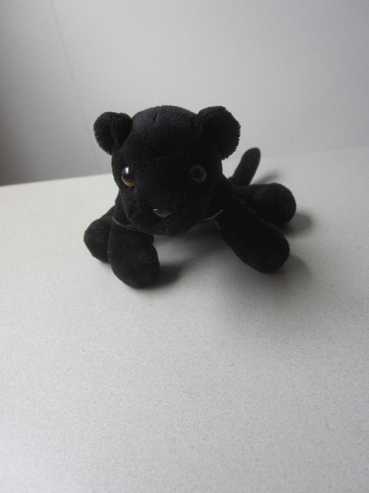 Zwart klein pluche panter poes hond knuffel kunststof ogen, Kinderen en Baby's, Speelgoed | Knuffels en Pluche, Nieuw, Poes, Ophalen of Verzenden