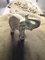 Vintage Stenen Olifant Beeld groen, Ophalen of Verzenden