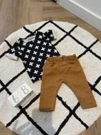Heel goed bruin H&M broek jeans print Hippe Beebjes shirt 68, H&M, Zo goed als nieuw, Setje, Verzenden