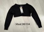 Nieuw met kaartje: Zwarte bolero met glitters, maat 98/104, Ophalen of Verzenden, Nieuw, Meisje, Trui of Vest