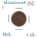 1 cent 1913 Wilhelmina, zie foto's, Postzegels en Munten, Munten | Nederland, Ophalen of Verzenden, Koningin Wilhelmina, 1 cent