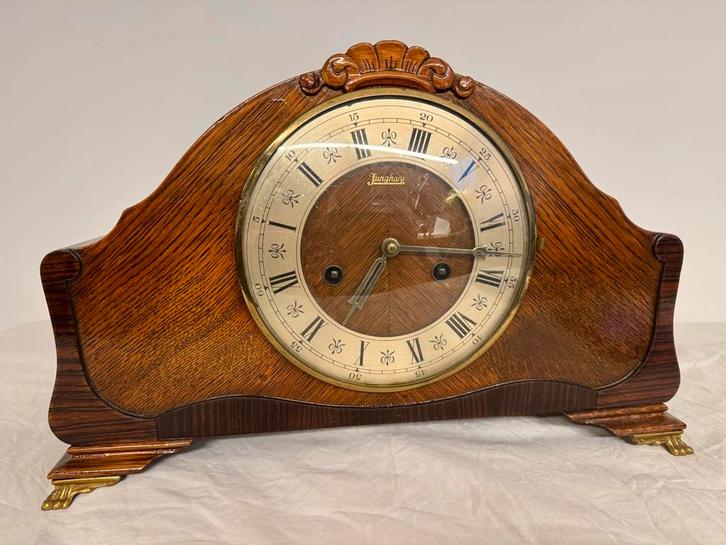 Antieke Junghans Tafelklok, Antiek en Kunst, Antiek | Klokken, Ophalen of Verzenden