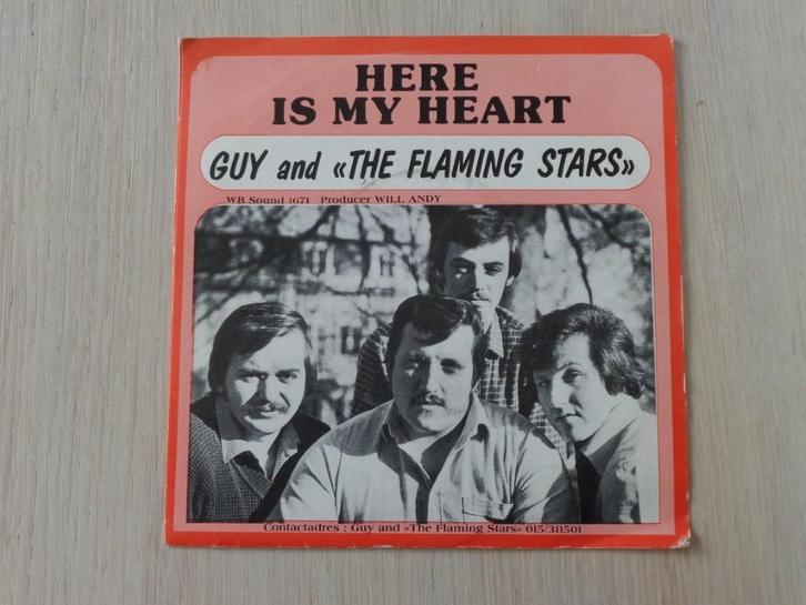 -Guy and The Flaming Stars – Here Is My Heart, Cd's en Dvd's, Vinyl Singles, Zo goed als nieuw, Single, Overige genres, 7 inch