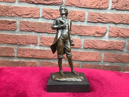 mooi bronzen beeld, MOZART, Antiek en Kunst, Kunst | Beelden en Houtsnijwerken, Ophalen of Verzenden