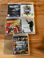 5x PS3 spellen: GTA 5 Sims 3 COD Ghosts, Borderlands 007 QoS, Gebruikt, Shooter, 1 speler, Eén computer