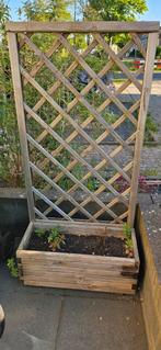 Hardhouten plantenbak met trellis, Tuin, Ophalen of Verzenden, Zo goed als nieuw, 60 tot 100 cm