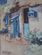 Adriaan Keus, fraaie aquarel., Antiek en Kunst, Kunst | Schilderijen | Klassiek, Verzenden