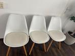 Witte Eetkamerstoelen (6 stuks), Huis en Inrichting, Stoelen, Drie, Wit, Ophalen of Verzenden, Zo goed als nieuw
