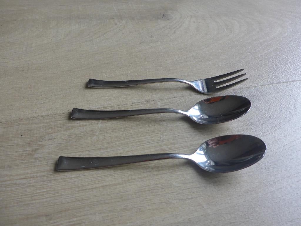 2 lepeltjes, 1 vorkje Villeroy & Boch vivo., Ophalen of Verzenden, Zo goed als nieuw, Rvs of Chroom, Vaatwasserbestendig