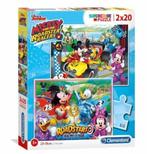 Mickey Mouse 2 in 1 Puzzel - 2 x 20 stukjes - Clementoni, Ophalen of Verzenden, 10 tot 50 stukjes, Nieuw, 2 tot 4 jaar