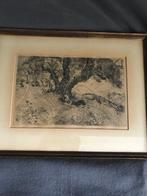 Ets 'Ontspanning in Zuid Frankrijk', Antiek en Kunst, Kunst | Etsen en Gravures, Ophalen of Verzenden