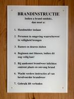 Bordje met Brandinstructie, Huis en Inrichting, Ophalen of Verzenden, Zo goed als nieuw