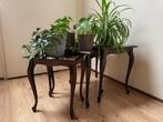 Set van 3 antieke plantentafeltjes, bijzettafeltjes tafeltje, Huis en Inrichting, Tafels | Bijzettafels, Ophalen, Minder dan 45 cm