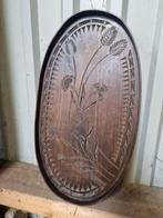 Antiek dienblad met gravures, Huis en Inrichting, Woonaccessoires | Dienbladen, Ophalen, Zo goed als nieuw, Hout