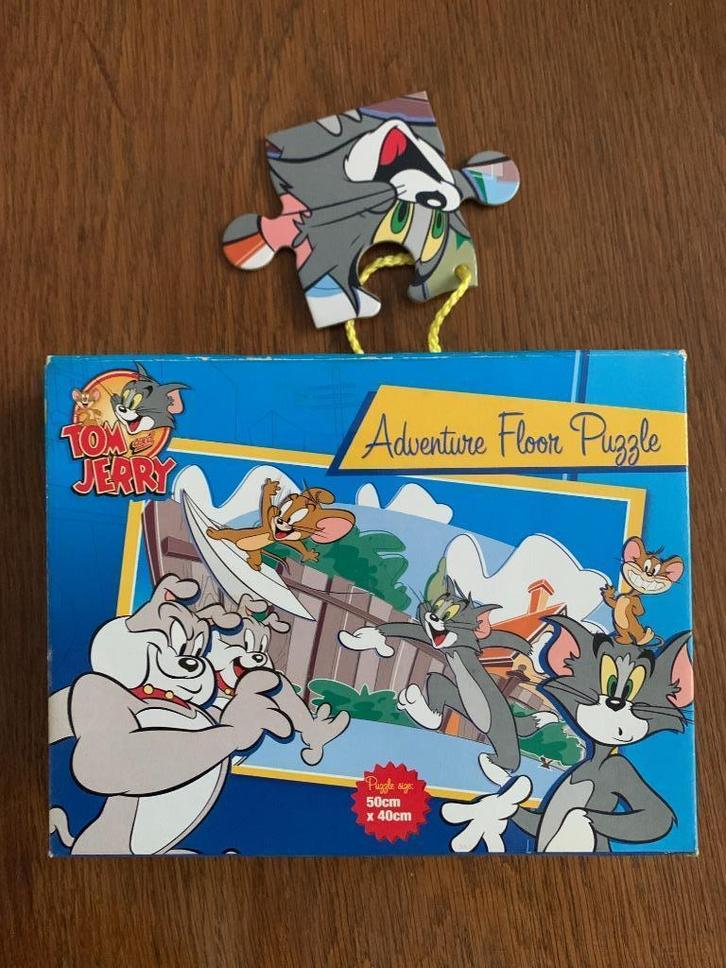 Tom & Jerry puzzel, vloerpuzzel; 50 x 40 cm; adventure floor, Kinderen en Baby's, Speelgoed | Kinderpuzzels, Gebruikt, 2 tot 4 jaar
