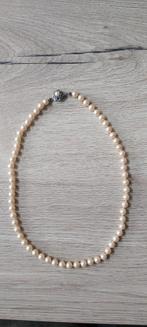 Antieke/Brocante Geknoopte Kunst Parelketting 55 cm., Ophalen of Verzenden