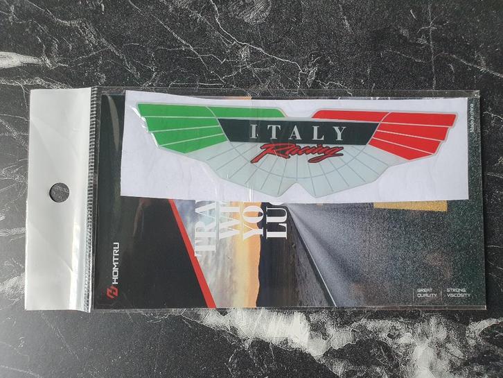 Italy Italiaanse Racing vlag sticker 13x3,5 cm / auto motor, Verzamelen, Stickers, Nieuw, Auto of Motor, Ophalen of Verzenden