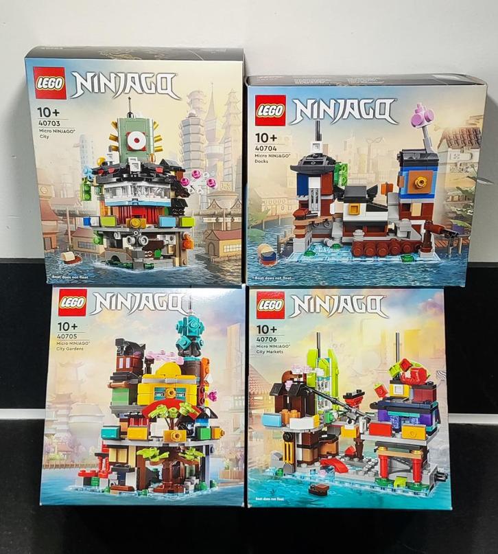 LEGO 40703, 40704, 40705 en 40706 – Micro NINJAGO - Nieuw, Kinderen en Baby's, Speelgoed | Duplo en Lego, Nieuw, Lego, Complete set