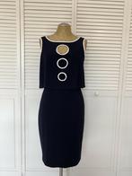 Ribkoff elegante jurk donkerblauw met witte accenten maat 36, Joseph Ribkoff, Nieuw, Maat 36 (S), Onder de knie