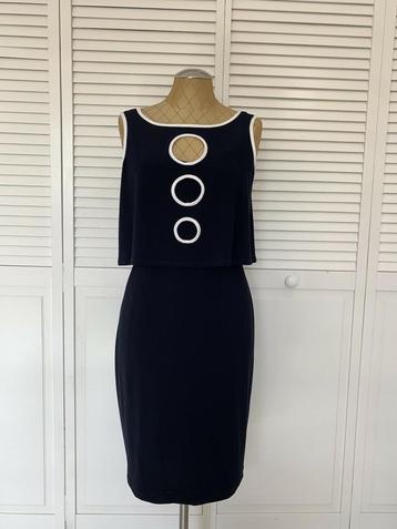 Ribkoff elegante jurk donkerblauw met witte accenten maat 36 beschikbaar voor biedingen