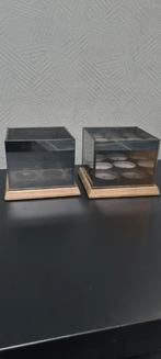 2 waxinelichtje houders met spiegelglas, Huis en Inrichting, Woonaccessoires | Kandelaars en Kaarsen, Ophalen of Verzenden, Zo goed als nieuw