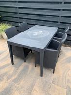 Tuinset met vijf stoelen + kussens, Tuin en Terras, Ophalen, Gebruikt