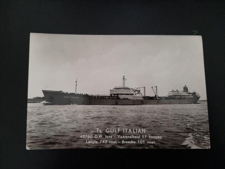 Vrachtschip, Tanker, Gulf Italian, fotokaart, ongelopen,, Verzamelen, Scheepvaart, Gebruikt, Kaart, Foto of Prent, Motorboot, Verzenden