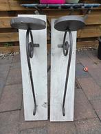 Wandkandelaars voor terras/tuin, Huis en Inrichting, Woonaccessoires | Kandelaars en Kaarsen, Grijs, Gebruikt, 25 tot 50 cm, Ophalen of Verzenden