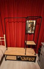 Industrieel Kledingrek met Spiegel & Wielen, Huis en Inrichting, Kasten | Kledingkasten, 100 tot 150 cm, Ophalen of Verzenden