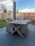 Mooie Tuinset - teak tafel 180x96 met vier stoelen, Tuin en Terras, Gebruikt, Eettafel, 6 zitplaatsen, Ophalen of Verzenden