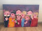 Esther Gemser acryl schilderij "dikke dames" 120x80cm, Ophalen
