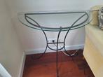 glazen bijzettafeltje  sidetable, Huis en Inrichting, Tafels | Sidetables, 50 tot 100 cm, Rond, Ophalen of Verzenden, Zo goed als nieuw