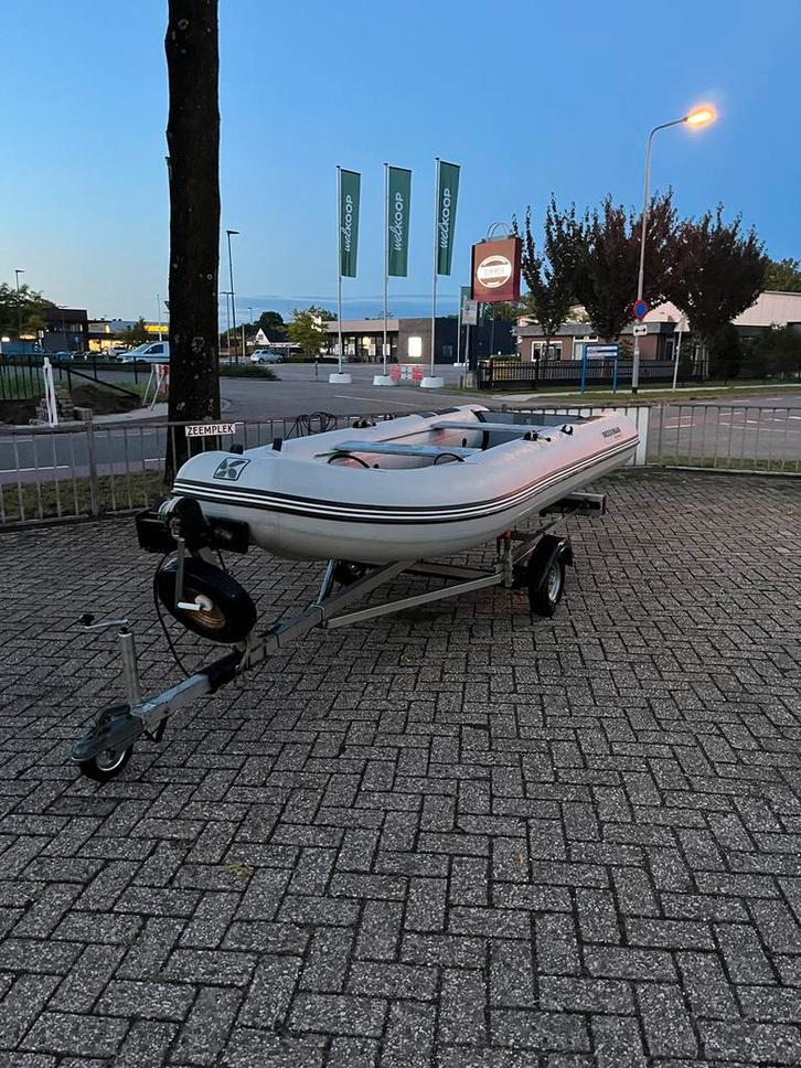 Zeer nette beekman rubberboot incl motor en trailer, Watersport en Boten, Rubberboten, Zo goed als nieuw, Overige merken, Overige materialen