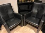 2 Leolux fauteuiltjes, Huis en Inrichting, Twee, Zwart, Leer, Ophalen of Verzenden